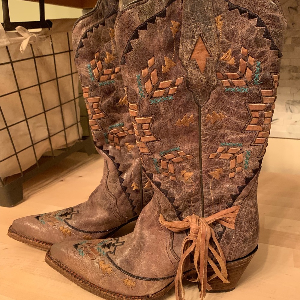Tassel Corral cowboy boots